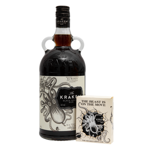 The Kraken Black Spiced Rum 1Ltr with Hip Flask