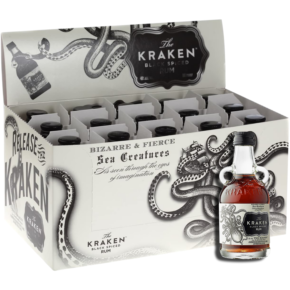 The Kraken Black Spiced Rum 15 x 5cl Minis