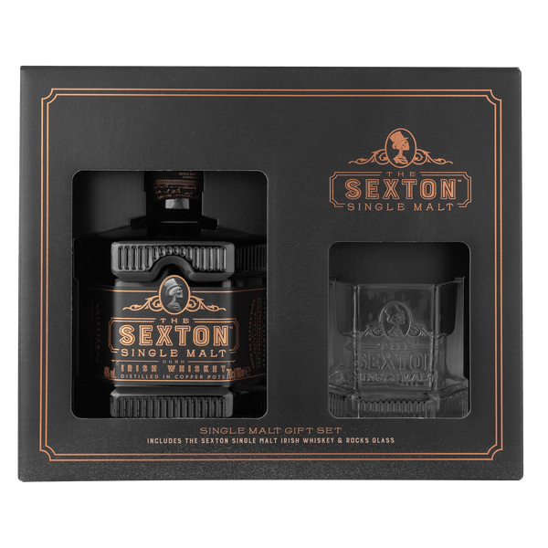 The Sexton Single Malt Irish Whiskey 70cl & Tumbler Glass Gift Pack